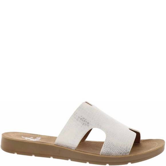 Cognac Patent Croco Reality Wedges - Corkys main image 0